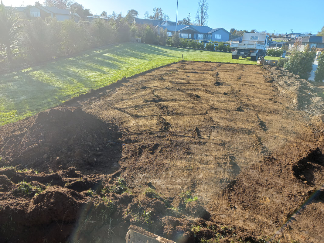 Earthworks in progress on a residential section