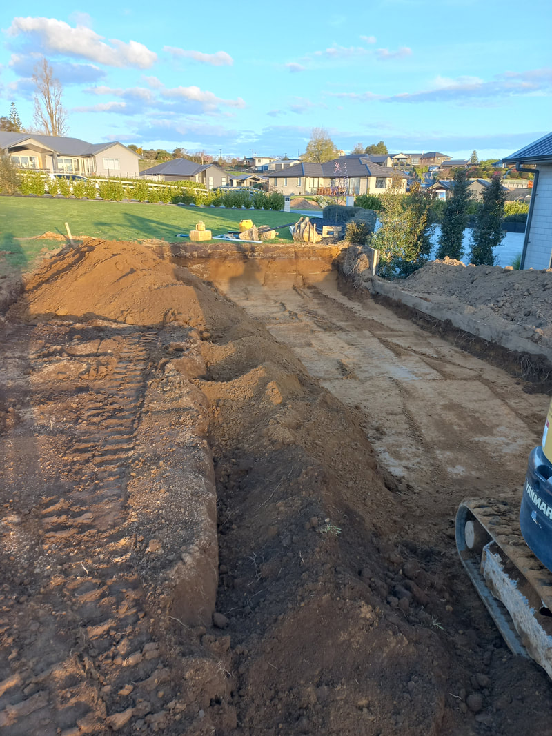 Site shaped and levelled at the end of the day