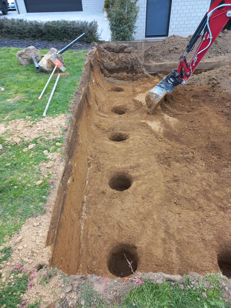 Trenching and drainage work underway