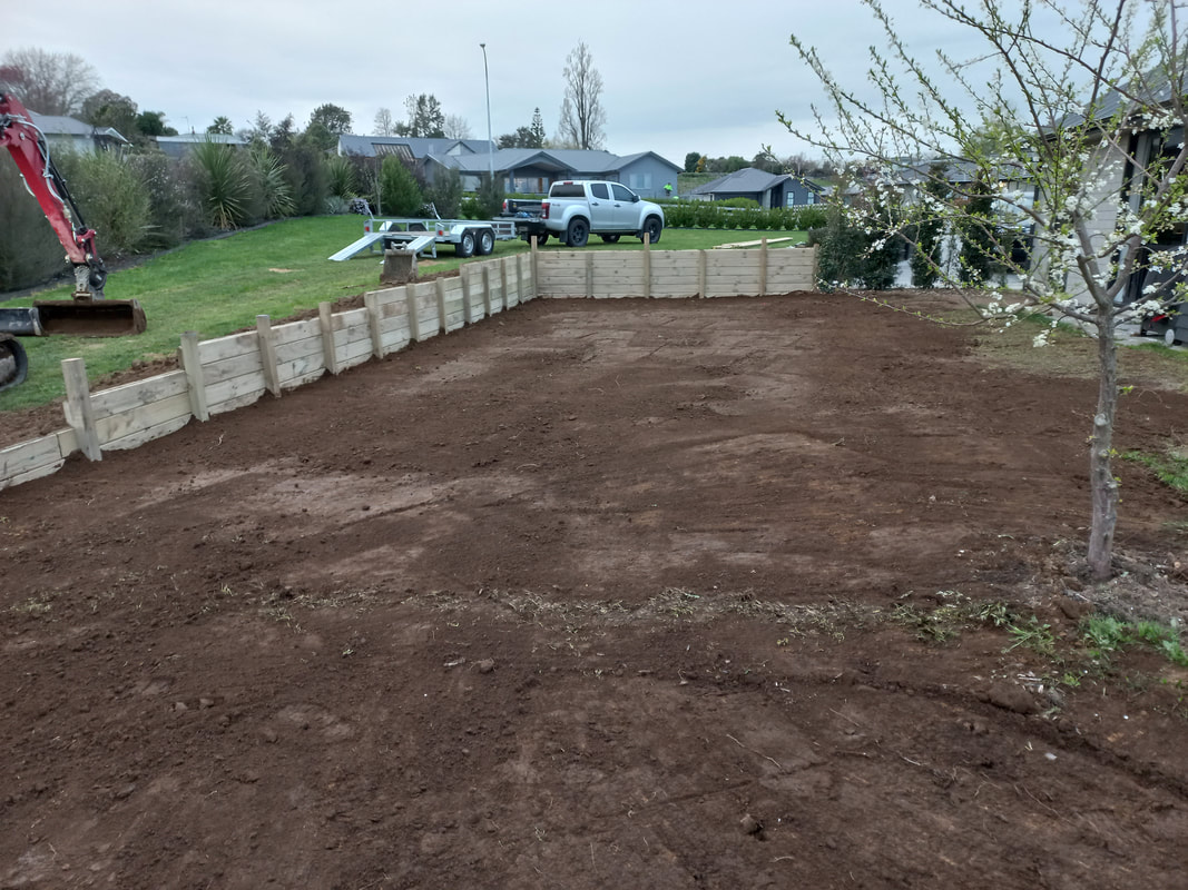 Completed earthworks ready for landscaping