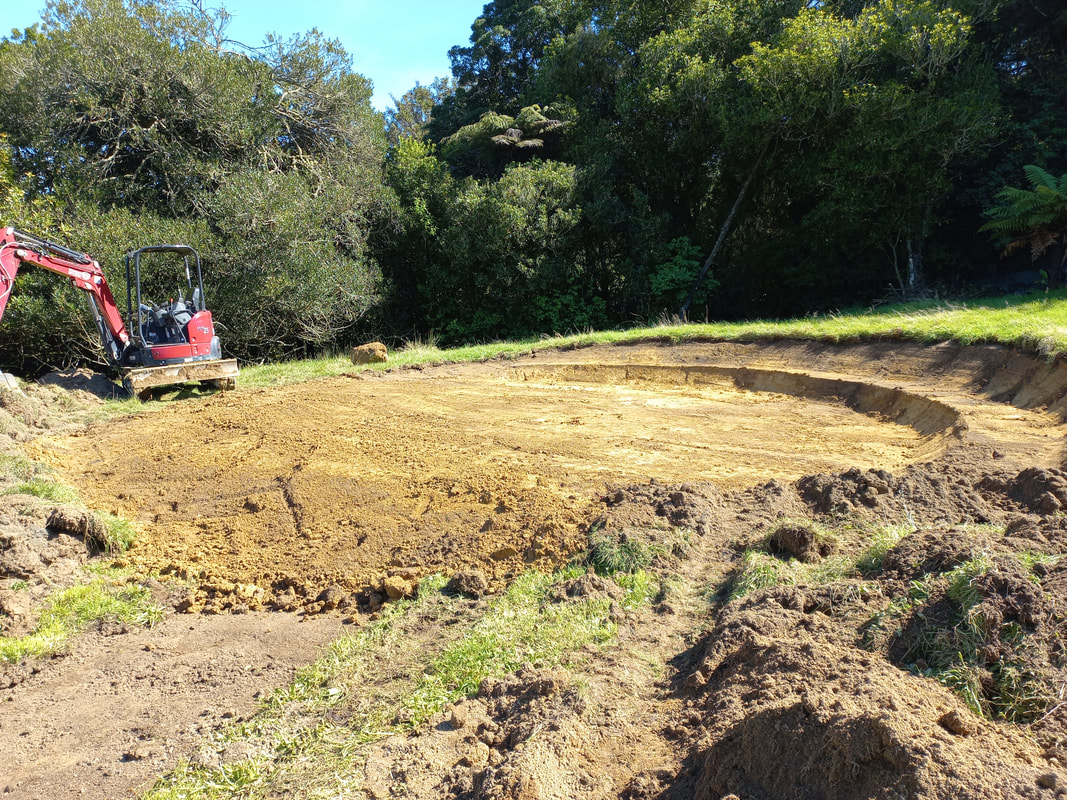 Excavation for a new retaining wall